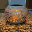 Solar Powered Table Lights Waterproof Dancing Flame Lantern Metal Decorative Light for Patio Yard Pathway White