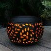 Solar Table Light Waterproof Dancing Flame Lantern Metal Decorative Solar Powered Lamp Black for Outdoor Patio Yard