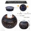 Solar Table Light Waterproof Dancing Flame Lantern Metal Decorative Solar Powered Lamp Black for Outdoor Patio Yard
