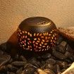 Solar Table Light Waterproof Dancing Flame Lantern Metal Decorative Solar Powered Lamp Black for Outdoor Patio Yard