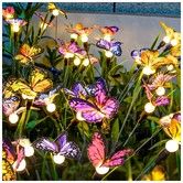 Solar Garden Lights - Newest Swaying Butterfly Light,Yard Patio Pathway Decoration,High Flexibility Iron Wire & Realistic Butterflies (2 Pack)