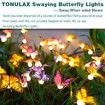 Solar Garden Lights - Newest Swaying Butterfly Light,Yard Patio Pathway Decoration,High Flexibility Iron Wire & Realistic Butterflies (2 Pack)