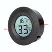 Mini Circular Embedded Digital LCD Thermometer Hygrometer Humidity Temperature Gauge Indicator Meter for Home Office(Black)