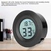 Mini Circular Embedded Digital LCD Thermometer Hygrometer Humidity Temperature Gauge Indicator Meter for Home Office(Black)