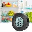 Mini Circular Embedded Digital LCD Thermometer Hygrometer Humidity Temperature Gauge Indicator Meter for Home Office(Black)