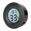 Mini Circular Embedded Digital LCD Thermometer Hygrometer Humidity Temperature Gauge Indicator Meter for Home Office(Black)
