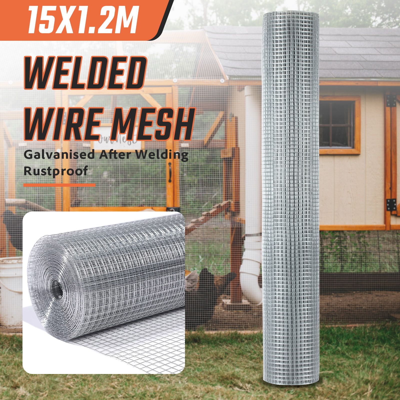 Hardware Cloth Galvanised Welded Wire Mesh Fence Roll Chicken Coop Rabbit Cage Gopher Tree Guard