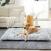 Dog Plush Dog Crate Bed Fluffy Cozy Kennel Pad for Sleeping Washable Dog Mats with Anti-Slip Bottom for Small Dogs(50*6.5*35cm)