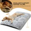 Dog Plush Dog Crate Bed Fluffy Cozy Kennel Pad for Sleeping Washable Dog Mats with Anti-Slip Bottom for Small Dogs(50*6.5*35cm)