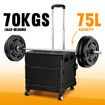 75L Shopping Trolley Cart Wheeled Basket Grocery Utility Rolling Folding Supermarket Granny Travel Camping Bag Wagon