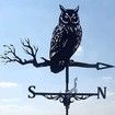 Weather Vane Owl Stainless Steel Weathervane Black Spray Paint Weathercock for Outdoor Sheds