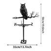 Weather Vane Owl Stainless Steel Weathervane Black Spray Paint Weathercock for Outdoor Sheds