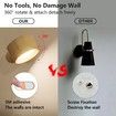 Rechargeable LED Wall Sconce Wall Mounted Light with USB Port 3 Colour Temperatures 3 Brightness Levels 360 Degree Magnetic Rotation Cordless Wood Finish