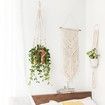 Macrame Plant Hanger Indoor Hanging Planter Basket with Wood Beads Decorative Flower Pot Holder No Tassels,90cm/35Inch,Ivory,1pcs (POTS NOT Included)