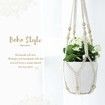 Macrame Plant Hanger Indoor Hanging Planter Basket with Wood Beads Decorative Flower Pot Holder No Tassels,90cm/35Inch,Ivory,1pcs (POTS NOT Included)