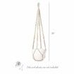 Macrame Plant Hanger Indoor Hanging Planter Basket with Wood Beads Decorative Flower Pot Holder No Tassels,90cm/35Inch,Ivory,1pcs (POTS NOT Included)