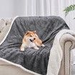 Dog Blankets Waterproof for Small Dogs Cat Blanket Washable Soft Plush Reversible Protector for Bed Couch Car Sofa(50*70cm-Dark Grey)