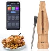 Wireless Meat Thermometer,450ft Meat Thermometer Digital,Smart APP Control Bluetooth Food Thermometer,Ultra-Sensitive Kitchen Thermometer with Thinner Probe