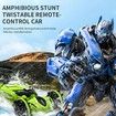Amphibious Remote Control Car Remote Control Stunt Car RC Car 2.4GHz Transforming Electric Car Green