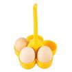 Egg Shelf Egg Poachers, Store and Serve Egg Holder, Boiled Egg Cooker for Making Soft, Holds 5 Eggs for Easy Cooking and Fridge Storage (Yellow)