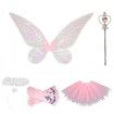 Fairy Wings Butterfly Wings for Girls Angel Wings Costumes for Cosplay Party with Skirt Crown Fairy Wand TUTU GLOVES Set