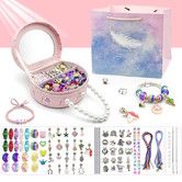 Bracelet Making Kit DIY Jewellery Supplies Charm Expandable Jewelry Bangle Pendants Plier Set 264pcs Toy Art Craft Gift Creative Playset