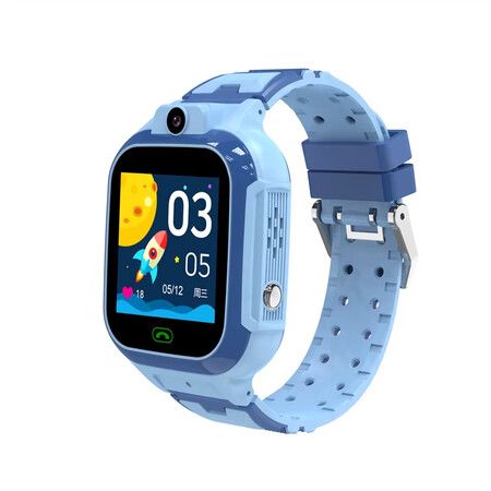 Smart Watch Kids 4G GPS Tracker Waterproof IP67 Touch Screen 1.4 Inch Blue 2 Way Video Call SOS School Mode