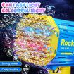 Bubble Gun Rocket Toy Machine Blower Soap Water Maker Launcher Best Gift for Kids Party Birthday LED Light Lithium Blue