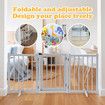 Puppy Gate Dog Fence Pet Safety Guard Indoor Wooden Playpen Foldable Freestanding Barrier Protection Net Stair Partition Dark Grey 3 Panels