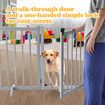Puppy Gate Dog Fence Pet Safety Guard Indoor Wooden Playpen Foldable Freestanding Barrier Protection Net Stair Partition Dark Grey 3 Panels