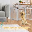 Puppy Gate Dog Fence Pet Safety Guard Indoor Wooden Playpen Foldable Freestanding Barrier Protection Net Stair Partition Dark Grey 3 Panels