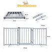 Puppy Gate Dog Fence Pet Safety Guard Indoor Wooden Playpen Foldable Freestanding Barrier Protection Net Stair Partition Dark Grey 3 Panels