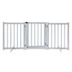Puppy Gate Dog Fence Pet Safety Guard Indoor Wooden Playpen Foldable Freestanding Barrier Protection Net Stair Partition Dark Grey 3 Panels