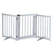 Puppy Gate Dog Fence Pet Safety Guard Indoor Wooden Playpen Foldable Freestanding Barrier Protection Net Stair Partition Dark Grey 3 Panels
