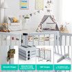 Puppy Gate Dog Fence Pet Safety Guard Indoor Wooden Playpen Foldable Freestanding Barrier Protection Net Stair Partition Dark Grey 3 Panels