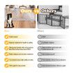 Puppy Gate Dog Fence Pet Safety Guard Indoor Wooden Playpen Foldable Freestanding Barrier Protection Net Stair Partition Dark Grey 3 Panels