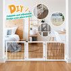 Dog Pet Fence Puppy Gate Safety Guard Indoor Wooden Playpen Foldable Cat Barrier Protection Net Stair Partition White 3Panels