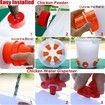 DIY No Waste Chicken Feeders and Waterer Set 6 Ports with 6 Chicken Water Nipples,Rodent Proof Rain Proof Automatic Poultry Duck Feeder Kit