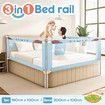 Kids Bed Rail 3 Piece Bedrails Queen Toddler Side Safety Guard Barrier Adjustable Child Cot Fence Baby Fall Protection Fabric Double Lock Smurfs