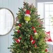 Grinch Christmas Tree Decoration Elf Head Arms Legs Stuck Tree Topper Garland Ornaments Christmas Decor