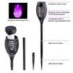 Outdoor Halloween Solar Lights Purple Flame 8 Pack Waterproof Solar Pathway Lights for Halloween Yard Decorations