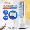 3 In 1 Bladeless Fan Heater Electric Tower Cool Air Hot HEPA Filter Purifier Remote Touch 9H Timer 80 Degree Oscillating LED Office Bedroom Floor Standing