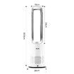 3 In 1 Bladeless Fan Heater Electric Tower Cool Air Hot HEPA Filter Purifier Remote Touch 9H Timer 80 Degree Oscillating LED Office Bedroom Floor Standing