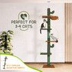 Cat Tree Tower Scratching Post Sisal Scratcher Furniture Stand Scratch Pole Climbing Floor to Ceiling Hammock Platforms 229-275cm