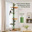 Cat Tree Tower Scratching Post Sisal Scratcher Furniture Stand Scratch Pole Climbing Floor to Ceiling Hammock Platforms 229-275cm