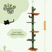 Cat Tree Tower Scratching Post Sisal Scratcher Furniture Stand Scratch Pole Climbing Floor to Ceiling Hammock Platforms 229-275cm