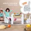 Kids Table and 2 Chairs Set Childrens Desk Toddler Furniture Baby Activity Centre Drawing Study Reading Wooden with Storage