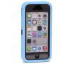 TPU Rubber Heavy Duty Armour Shock Proof case For iPhone 5 5S,with Stylus Pen,Screen Protector and Cleaning Cloth Black/Light Blue