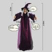 Animated Life-Size Talking Witch Halloween Decor with Sound Activated Red Eyes for Indoor Outdoor Hanging