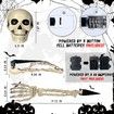 Halloween Decorations Glowing Red Eyes Scary Skull Head Skeleton Hands Arm Stakes for Halloween Graveyard Garden, Lawn, Yard, Haunted House Props